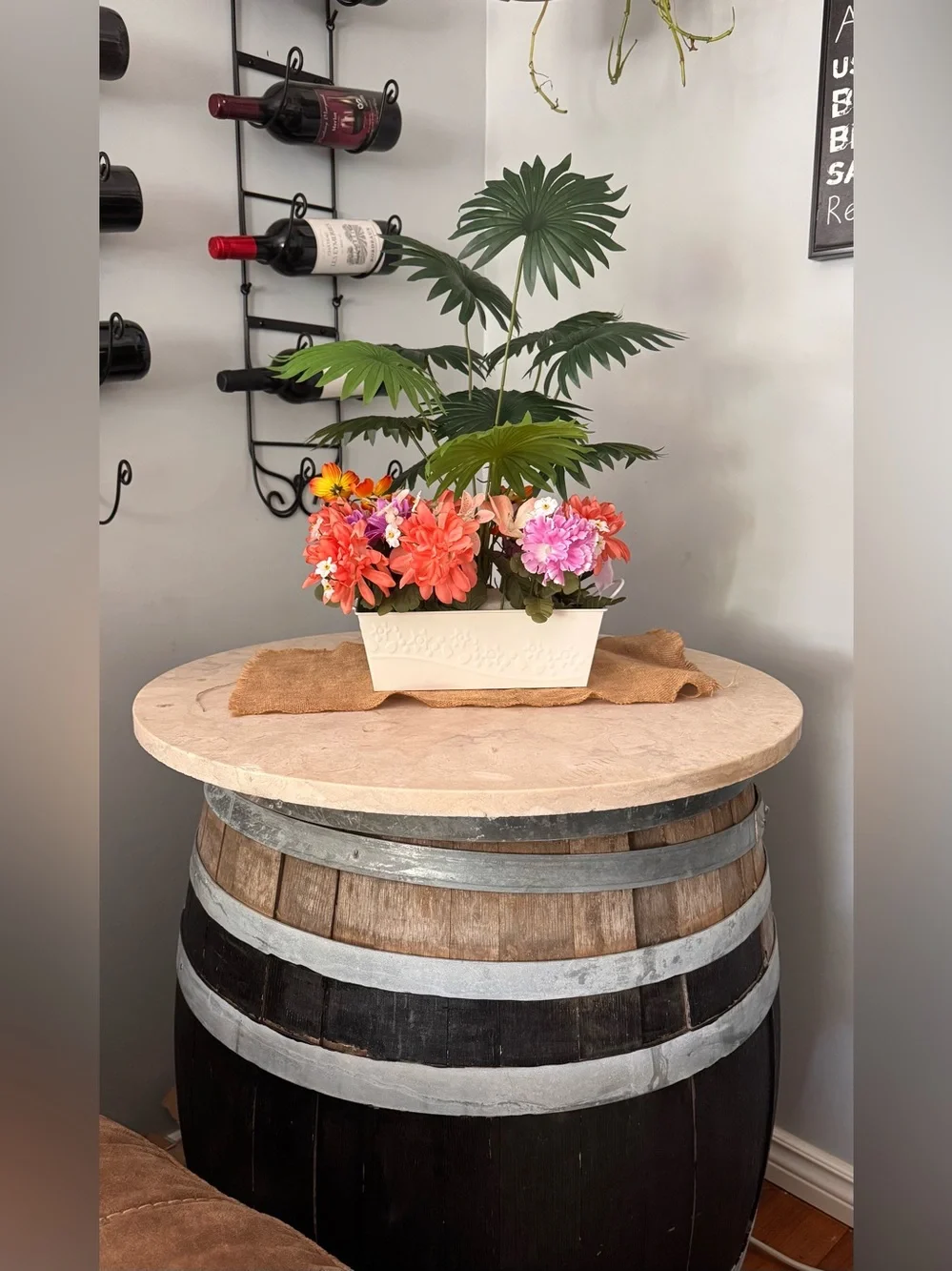 Handcrafted Artificial Tropical Floral Centerpiece - Home Accents